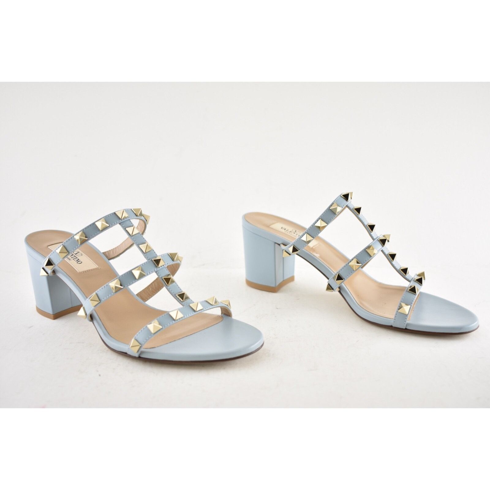 Valentino Valentino Rockstud City Slide 60mm Mule Blue Caged Sandal Size US 7.5 / IT 37.5 - 4 Thumbnail