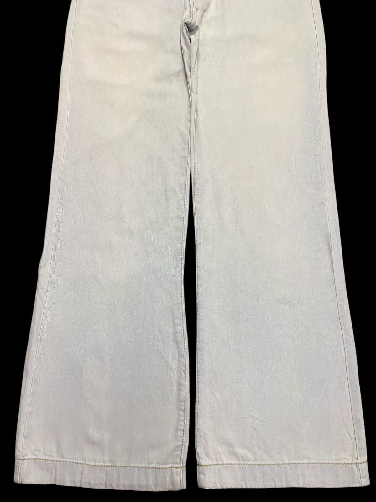 Japanese Brand Y2k Light wash low rise flare jeans with gold buttons Size 29" - 5 Thumbnail