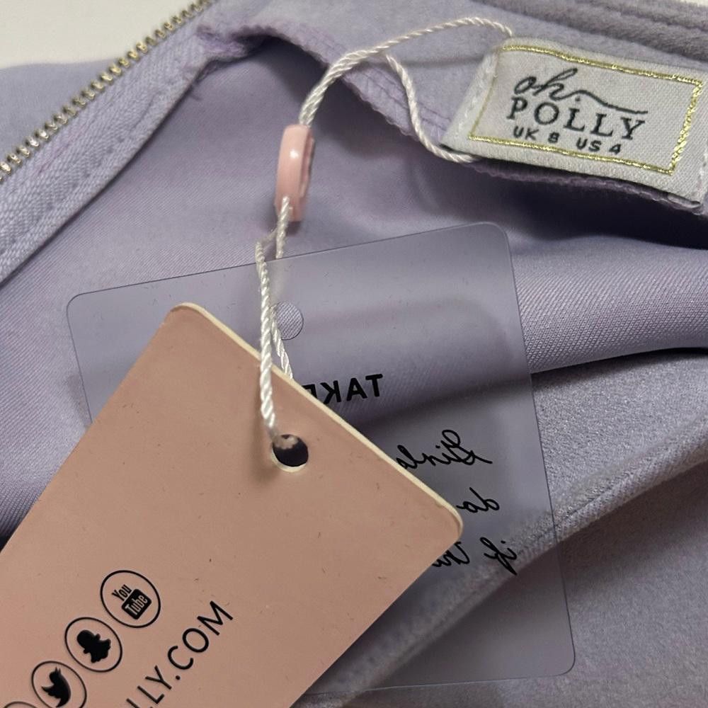 Designer Oh Polly l NWT Top Of The Chain Suede Mini Dress in Lilac 4 Size S / US 4 / IT 40 - 8 Thumbnail