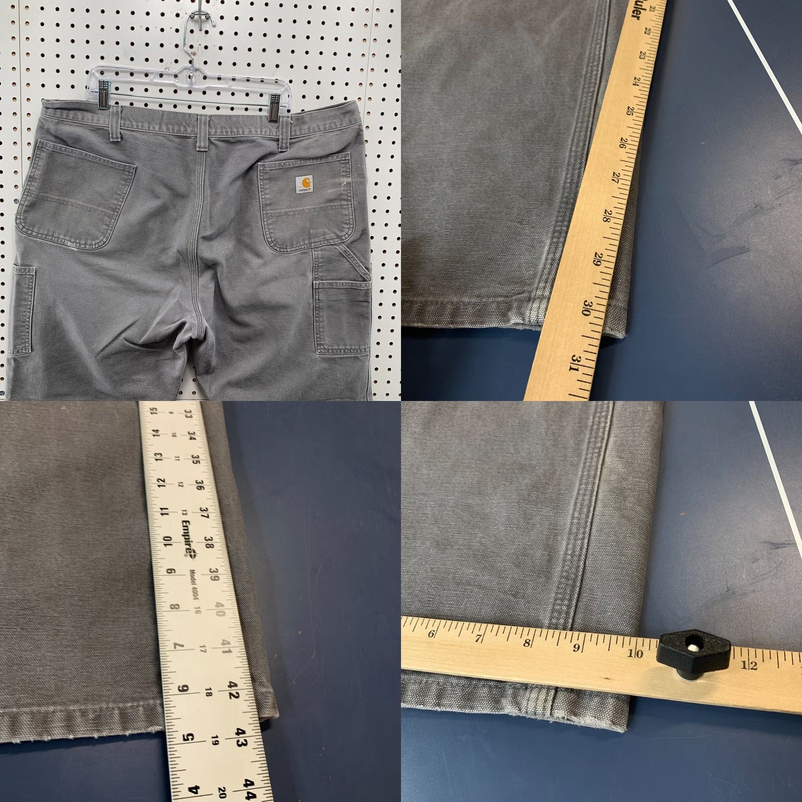 Carhartt VINTAGE Carhartt Carpenter Canvas Pants Mens 44x30 Gray Workwear Distressed Size US 44 / EU 60 - 10 Thumbnail