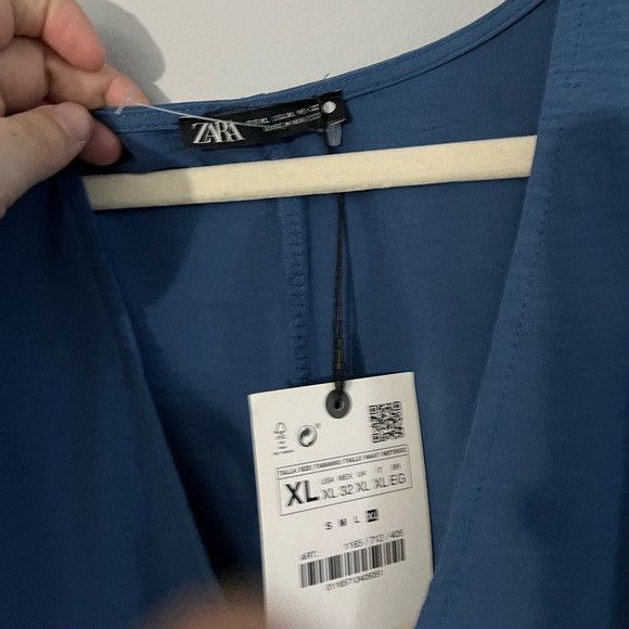 Zara ZARA Romper Playsuit with Shoulder Pads in blue size xl NWT Size 36" / US 14 / IT 50 - 3 Thumbnail