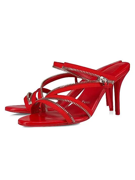 Christian Louboutin os11x0126 Merylzip 80mm Heels in Red Size US 7 / IT 37 - 2 Thumbnail