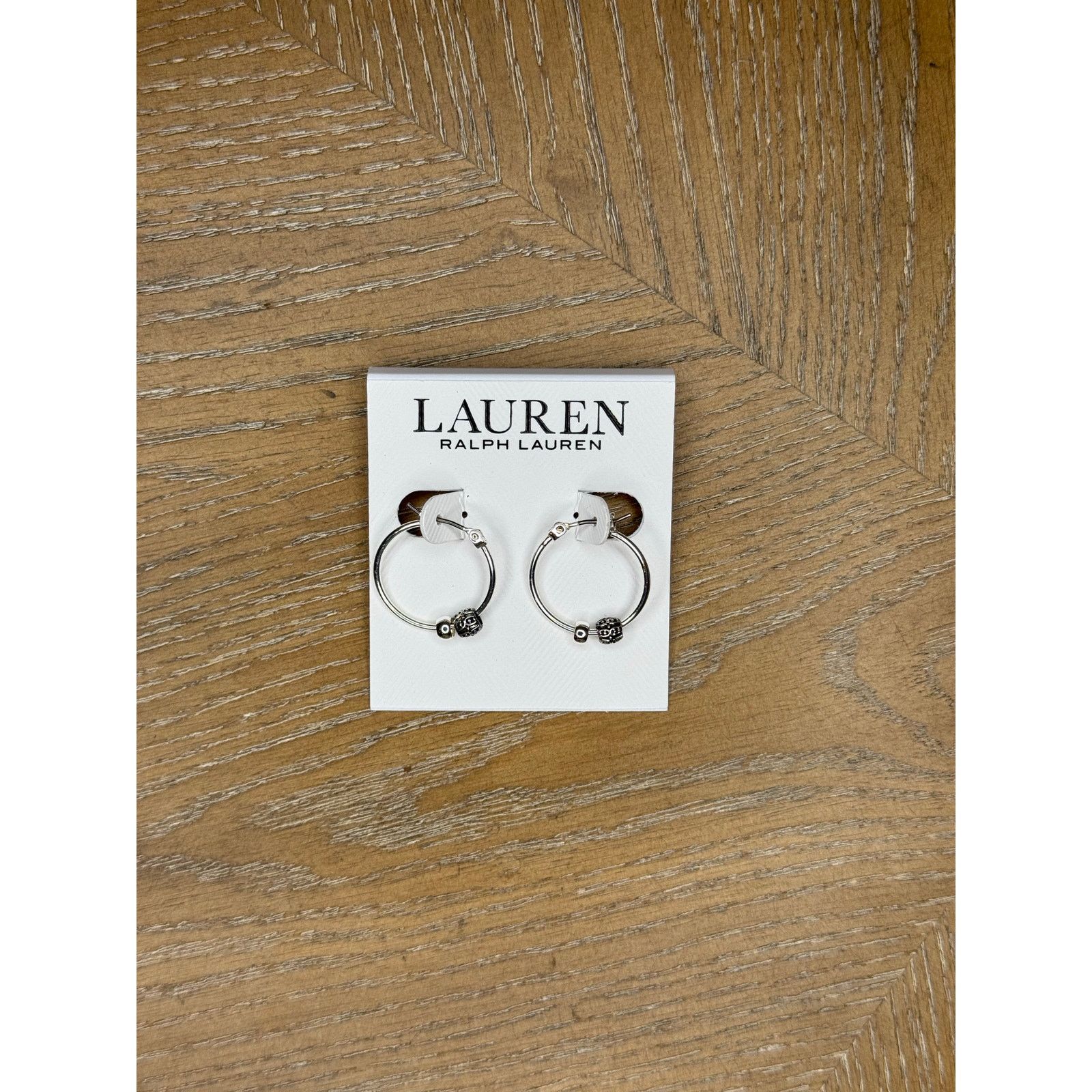 Ralph Lauren Lauren Ralph Lauren Silver Tone Beaded Hoop Earrings Classic Size ONE SIZE - 3 Thumbnail