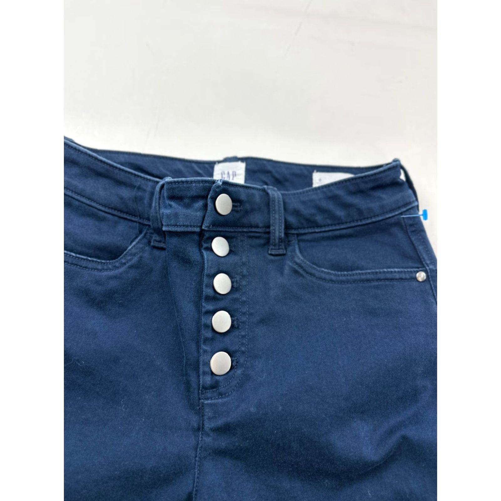 Gap Gap Jeans Women 0 Blue Cropped Flare Pockets High Rise Button Fly Stretch Dark Wash Denim Adults Womens Size 25" / US 0 / IT 36 - 3 Thumbnail