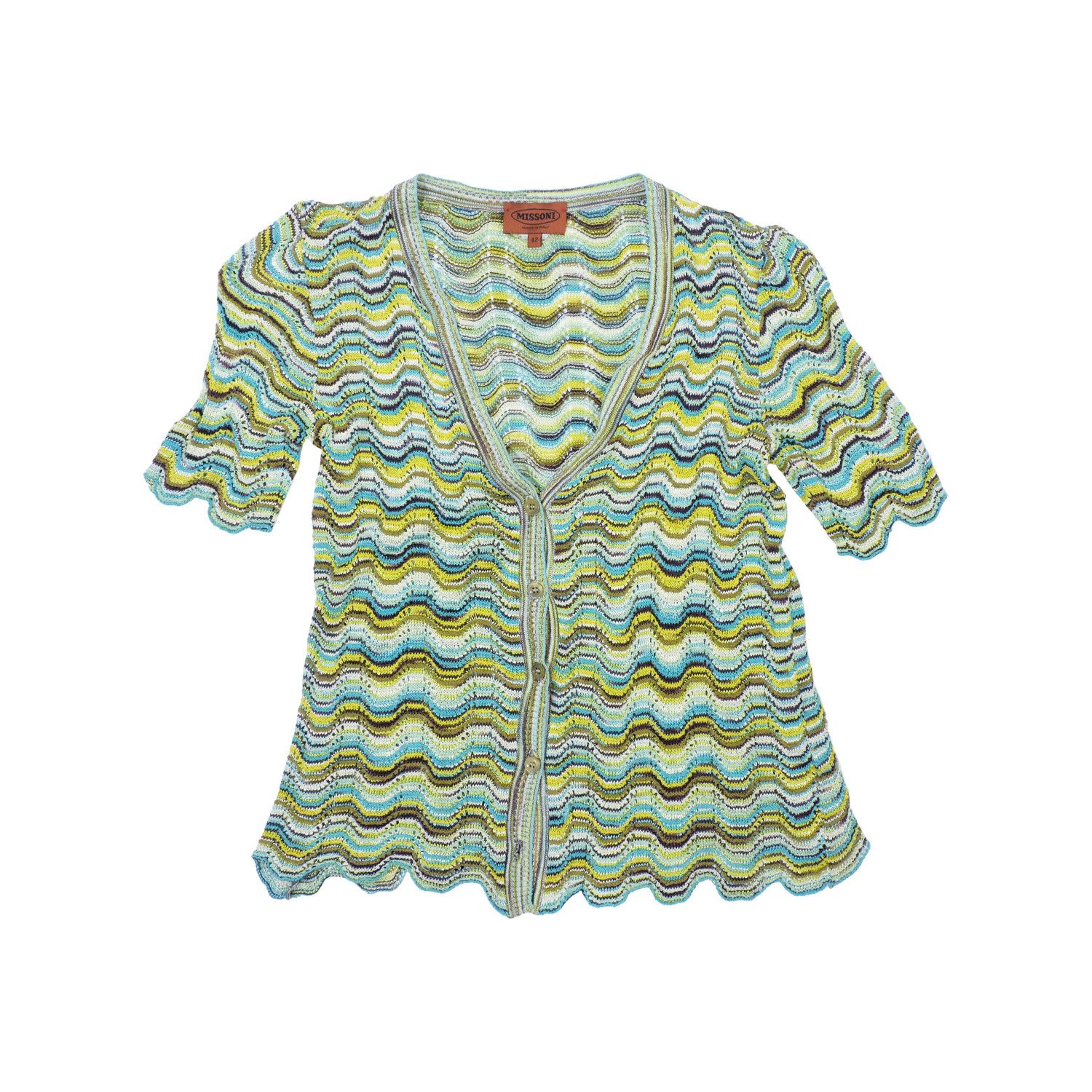 Missoni MISSONI WAVED ZIG-ZAG PATTERN KNIT CARDIGAN Size M / US 6-8 / IT 42-44 - 1 Thumbnail