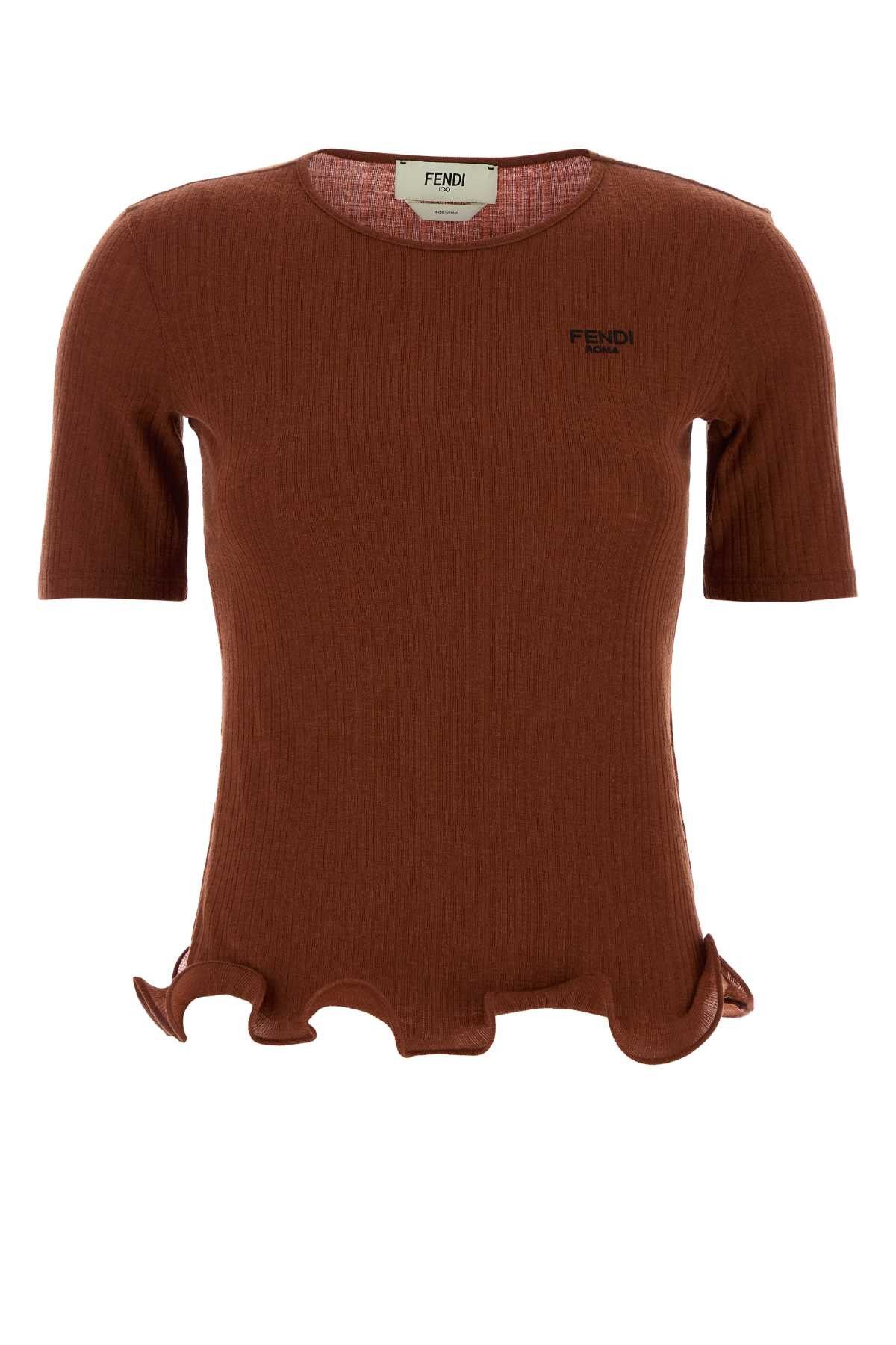 Fendi Brick Wool Top Size L / US 10 / IT 46 - 1 Thumbnail