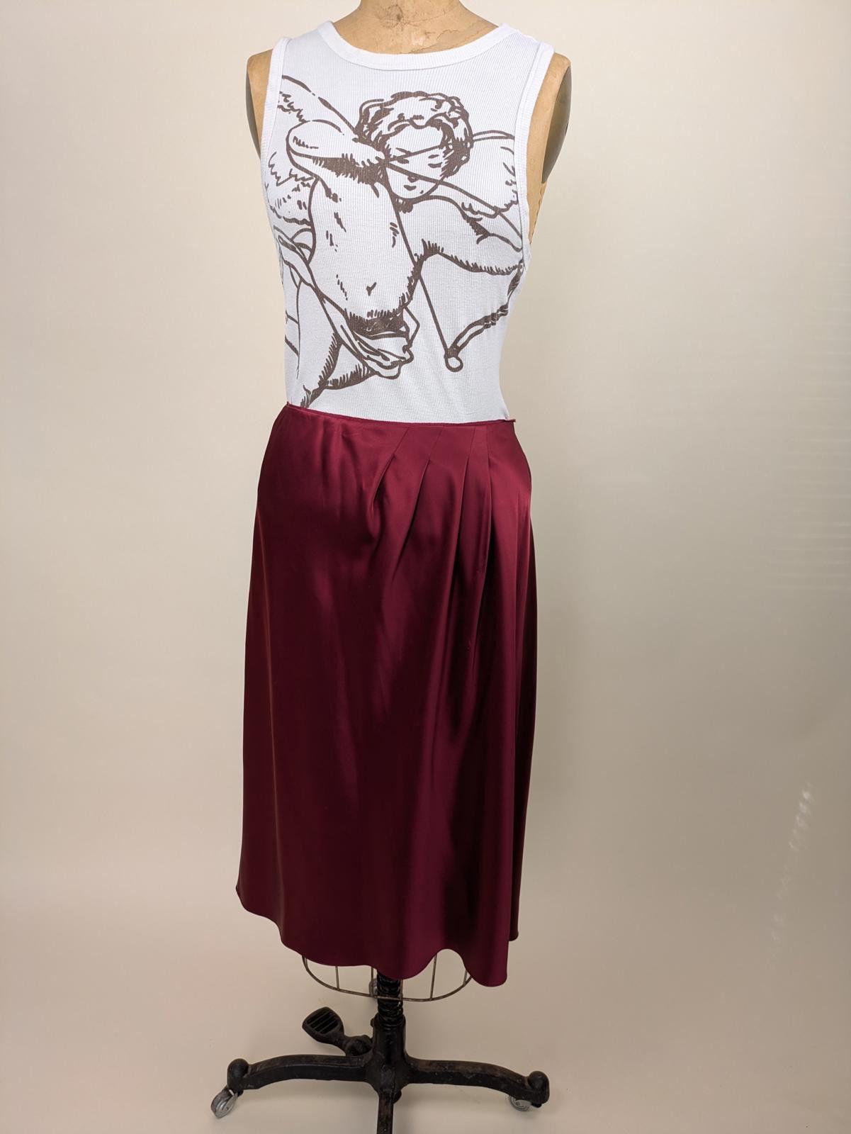 Other Lafayette148 valentine red silk midi skirt Size 32" / US 10 / IT 46 - 2 Thumbnail