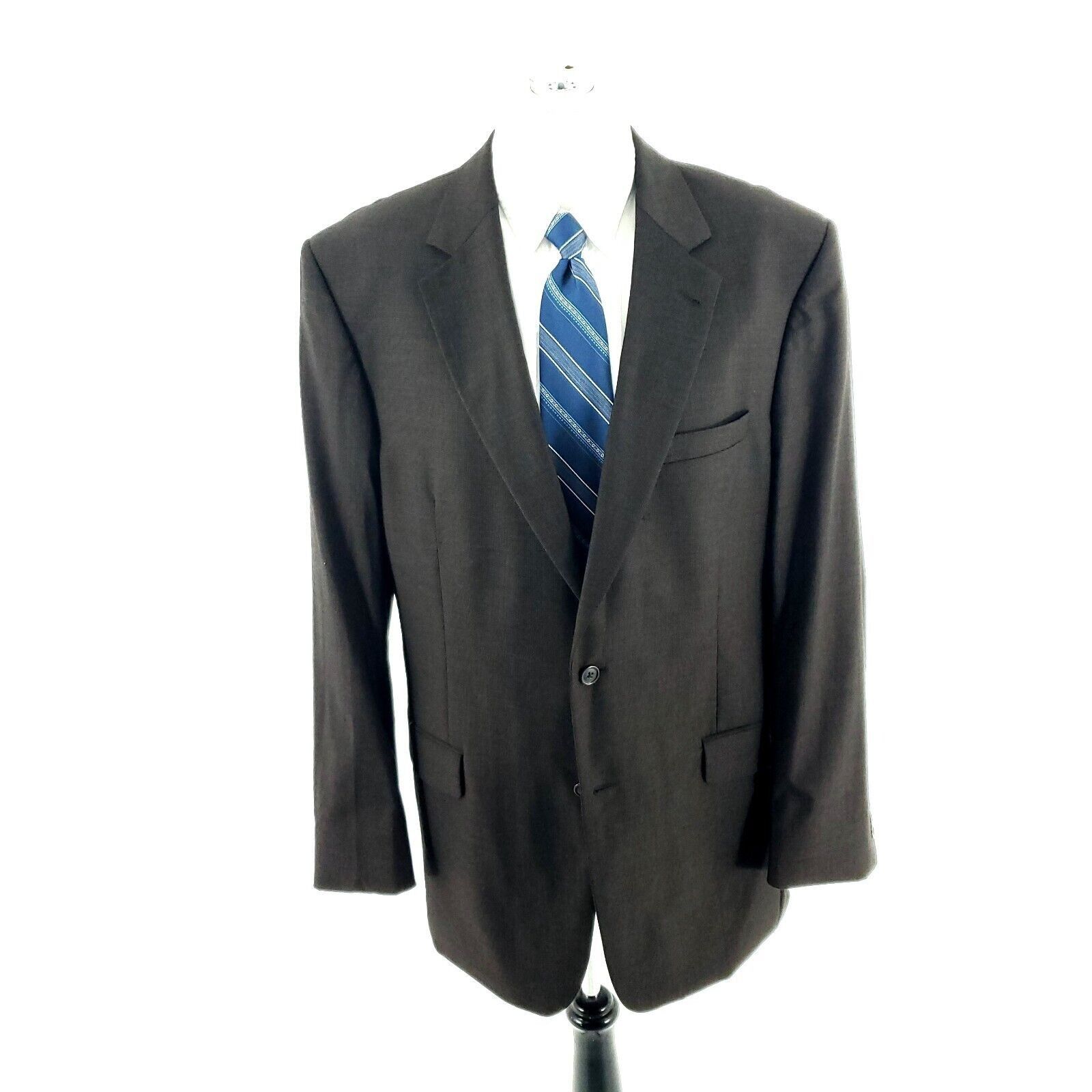 Jos. A. Bank DAMAGED Jos A Bank Signature Wool 2 Button Blazer 42L Brown Size 42L - 3 Thumbnail