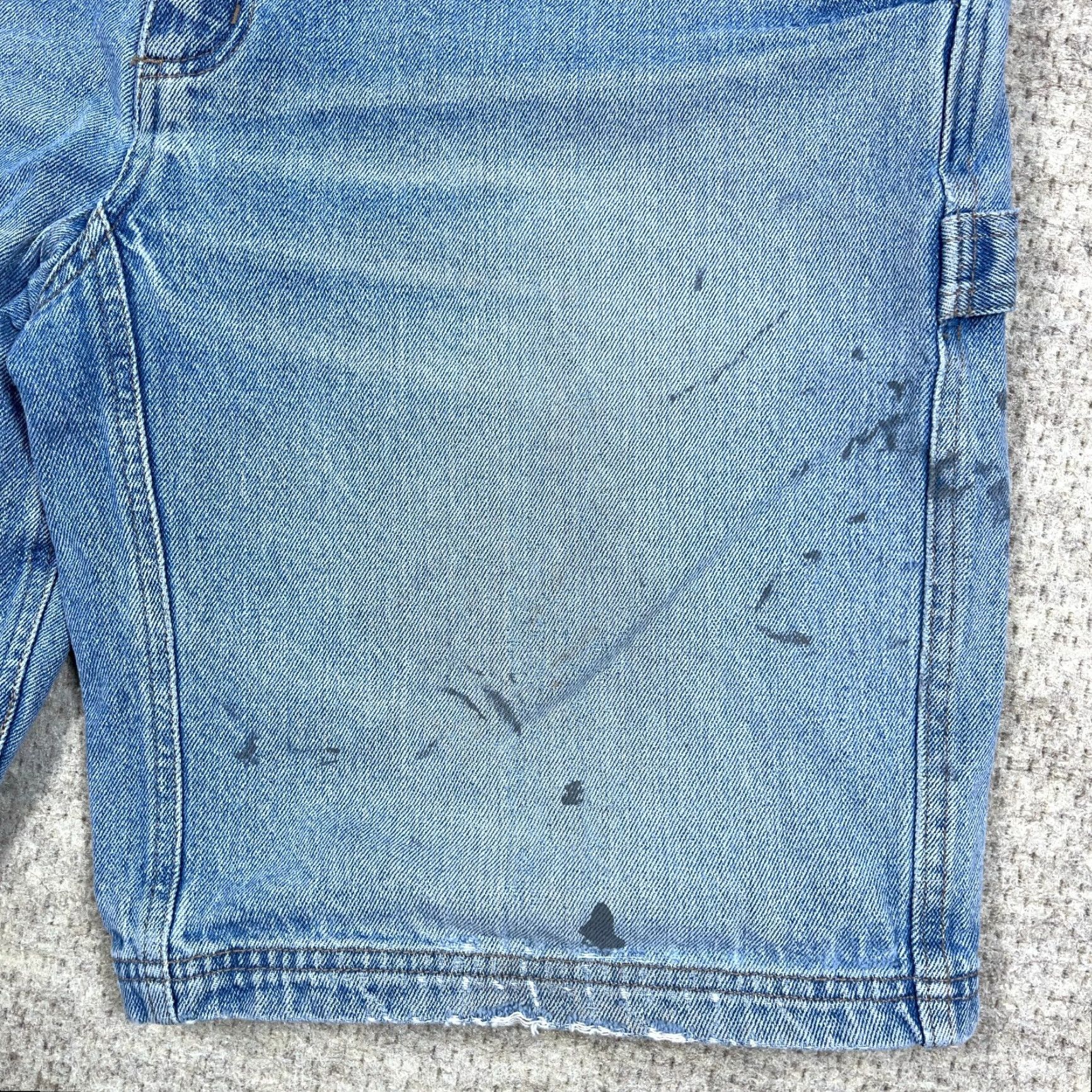 Thrasher VINTAGE C.E. Schmidt Bermuda Shorts Men 36 Denim Distressed Grunge 90s Pockets Logo Zipper 5-Pocket Casual Workwear Baggy Blue Mens Size US 36 / EU 52 - 5 Thumbnail
