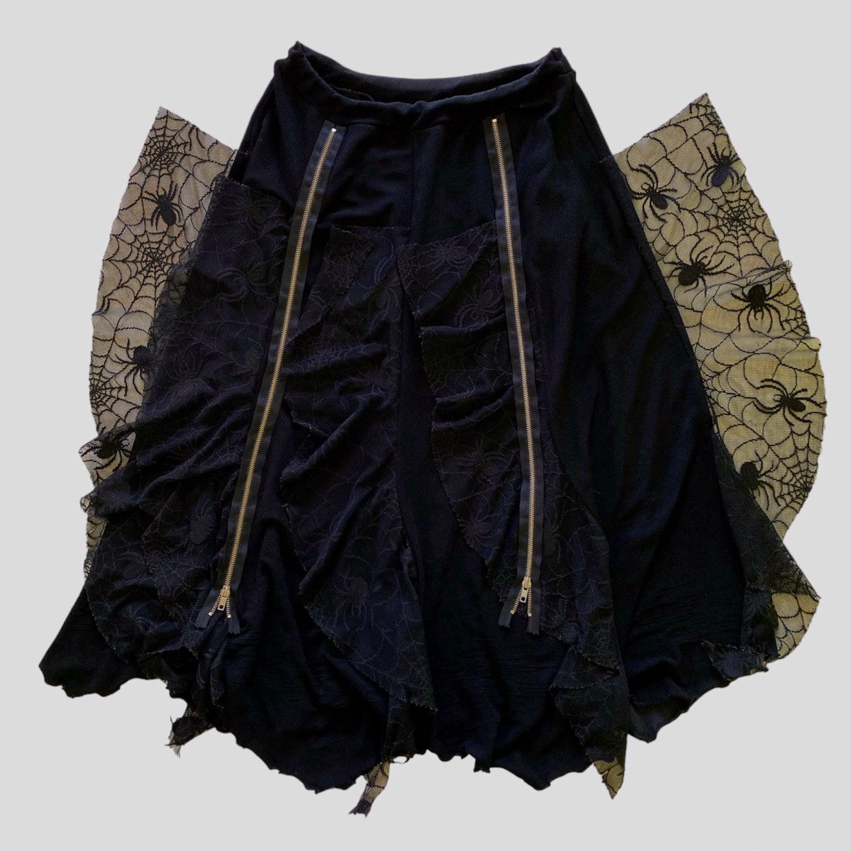 Japanese Brand Rare❗️SpiderWeb Raver Goth Punk Zipper Skirts Size 30" / US 8 / IT 44 - 1 Thumbnail