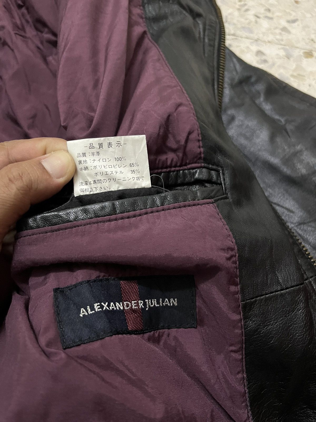 Alexander Julian Vintage 90s Alexander Julian Leather, Riri Swiss Zipper Size US L / EU 52-54 / 3 - 14 Thumbnail
