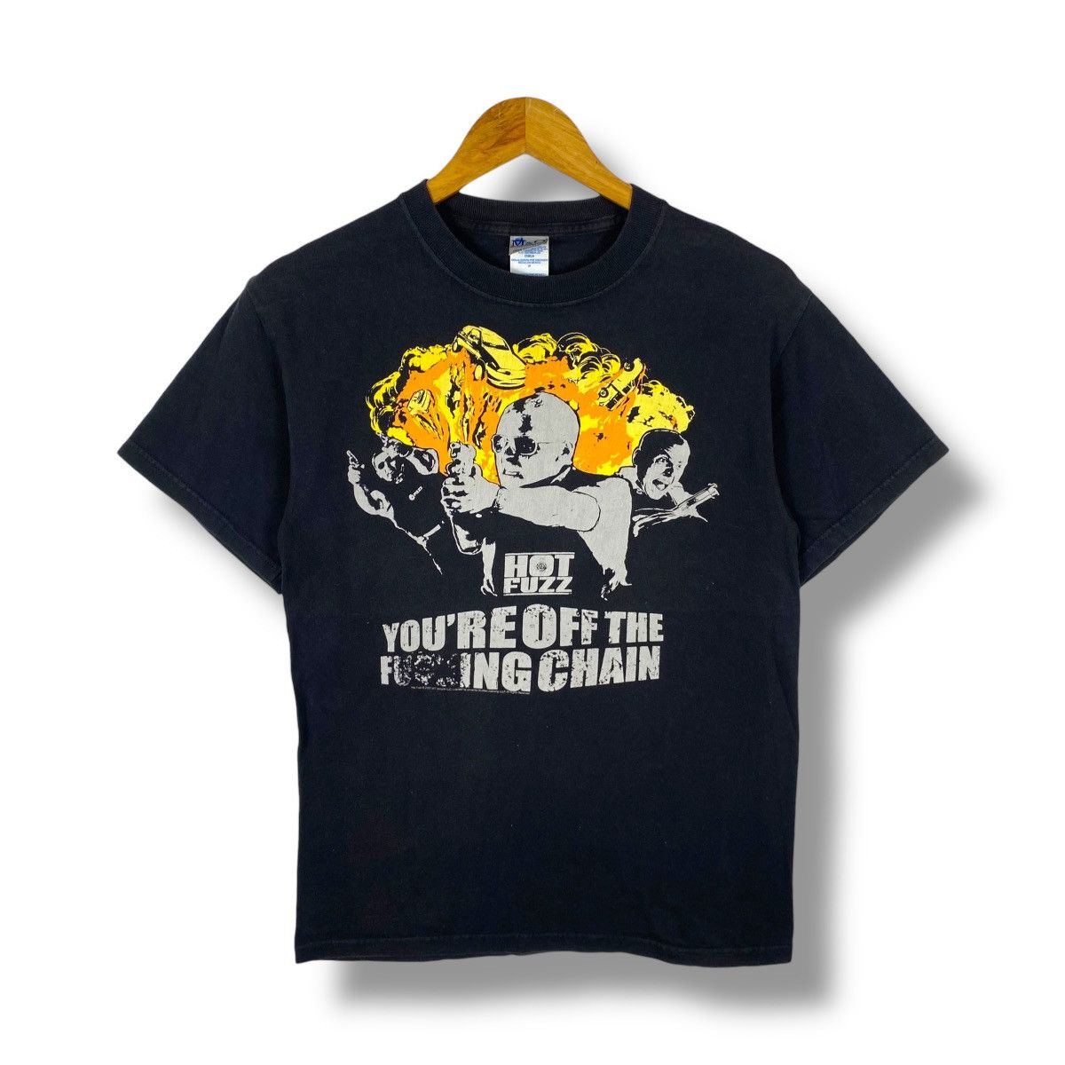 Vintage Vintage 00s HOT FUZZ Movie Graphic Faded Tee Shirt Small Size US S / EU 44-46 / 1 - 1 Thumbnail