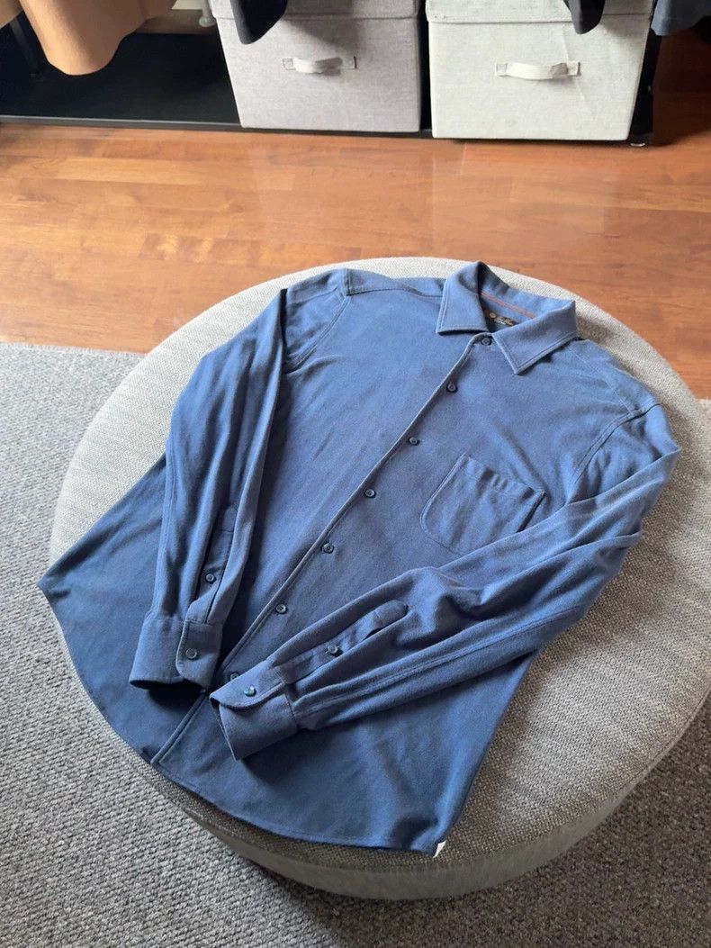 Loro Piana LORO PIANA Long sleeve polo shirt with turned-down collar Size US S / EU 44-46 / 1 - 1 Thumbnail