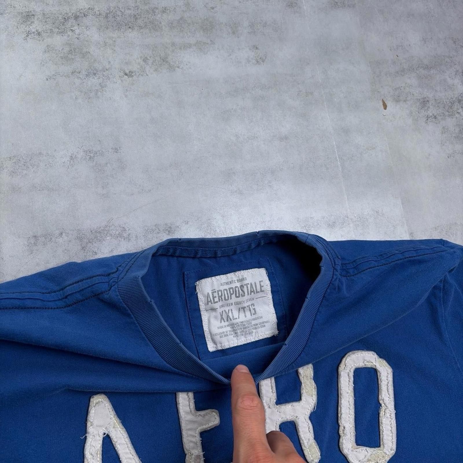 Aeropostale Y2K Blue Aeropostale Grunge Surf Distressed T-Shirt Size US XXL / EU 58 / 5 - 6 Thumbnail