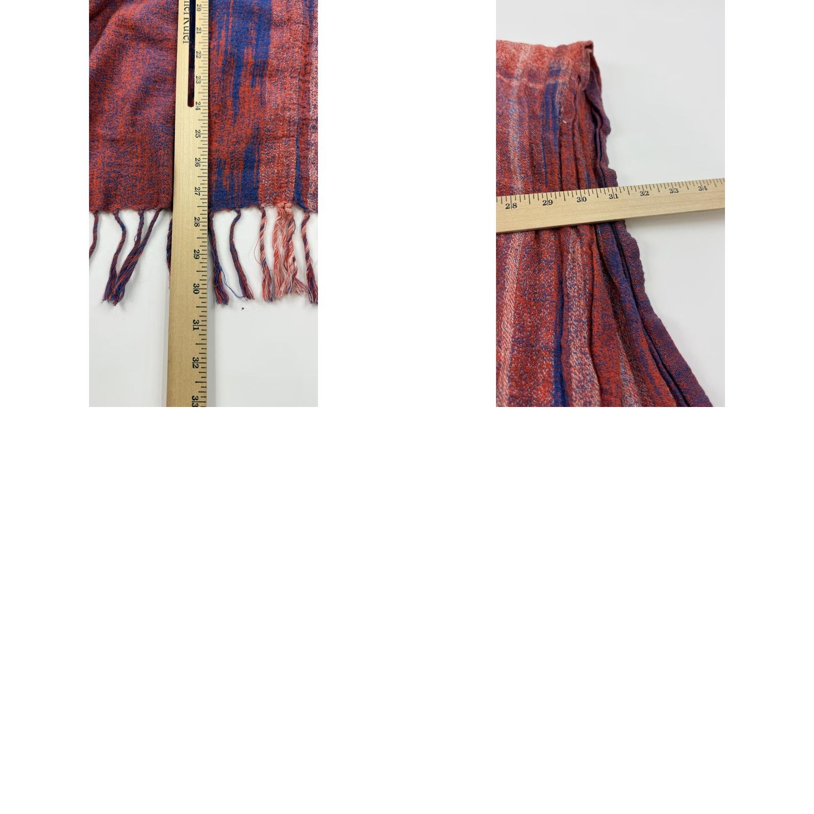 Lucky Brand Lucky Brand Scarf Shawl Wrap Womens One Size Red Blue Plaid Fringe Pocket Cotton Size ONE SIZE - 8 Thumbnail