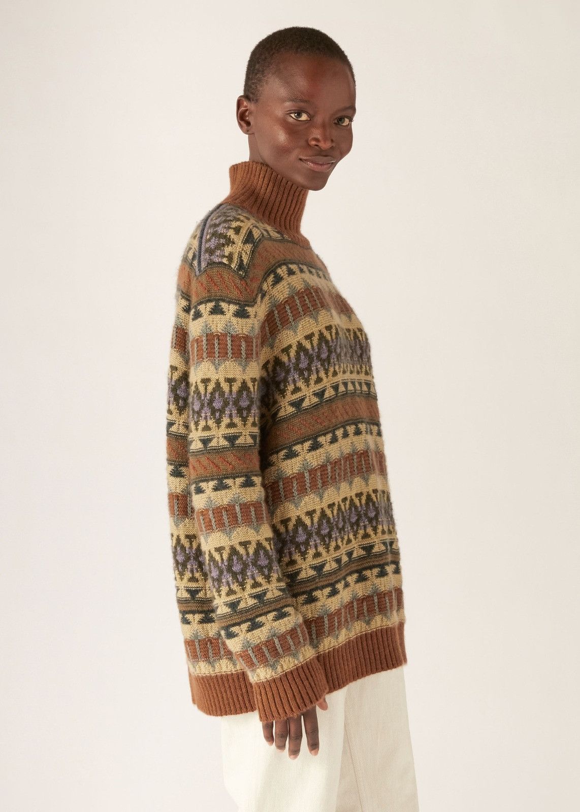 Loro Piana o1srvl11e0125 Cashmere Jacquard Turtleneck Sweater Size S / US 4 / IT 40 - 5 Thumbnail