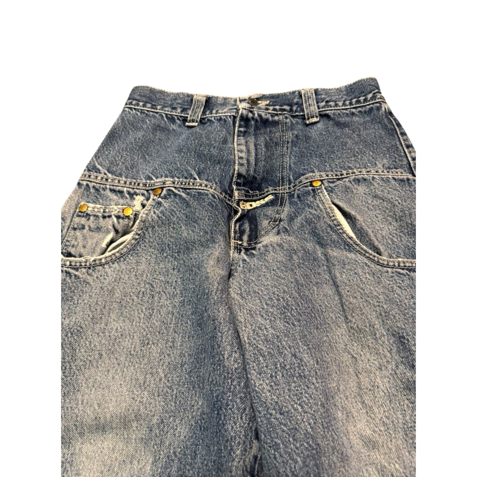 Vintage VINTAGE Hugo Boss Big Logo Baggy Jeans Acid Wash Tapered 27 Inseam 31 Men Blue 90s Retro Logo Jeans Mens Size US 27 - 3 Thumbnail