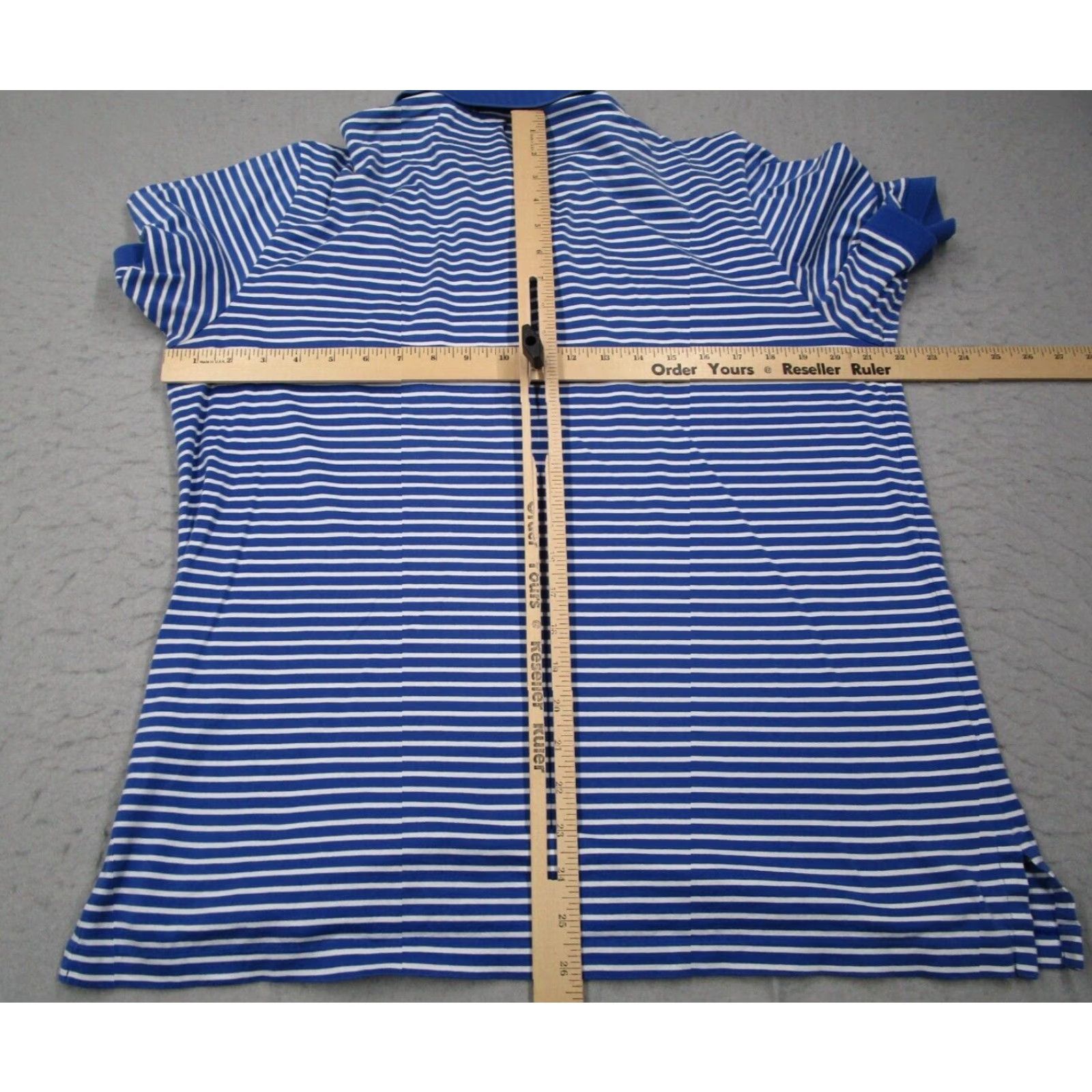 Polo Ralph Lauren Polo Ralph Lauren Mens Large Blue Striped Short Sleeve Polo Shirt Big Red Pony Size US L / EU 52-54 / 3 - 6 Thumbnail