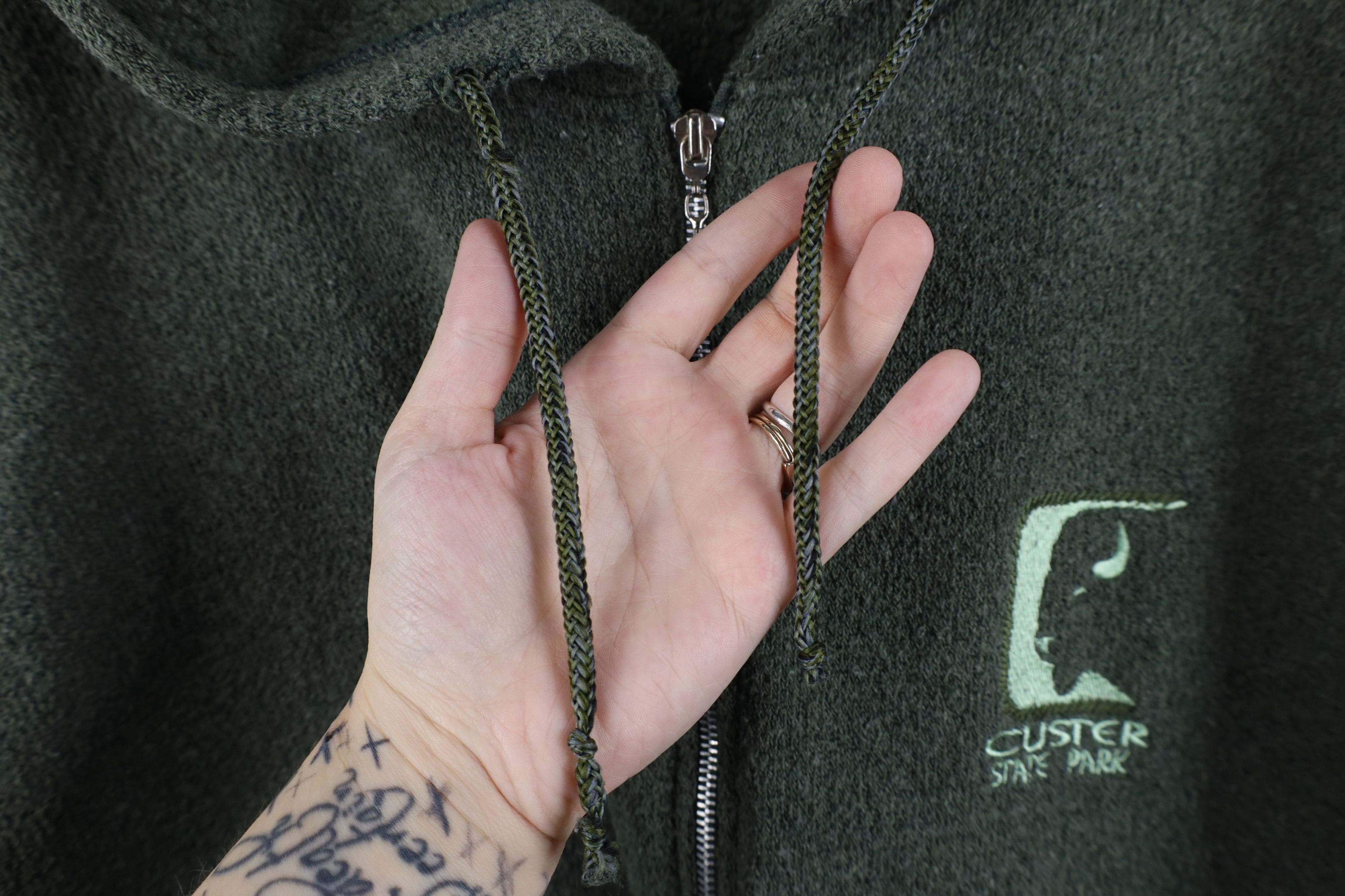 Vintage Vintage 90s State Park Terry Cloth Full Zip Hoodie Green USA Size US L / EU 52-54 / 3 - 5 Thumbnail