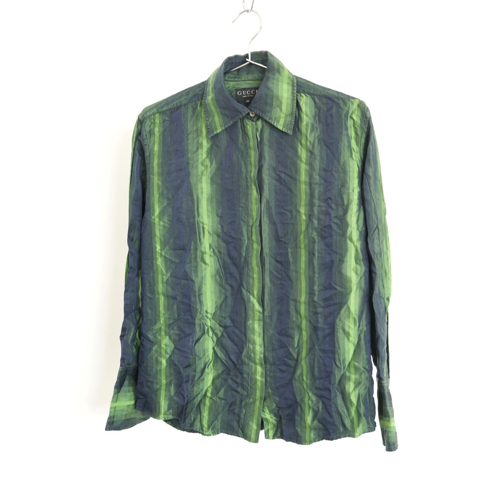 Gucci Vintage Gucci Tom Ford 1997 Runway Shiny Silk Striped Shirt