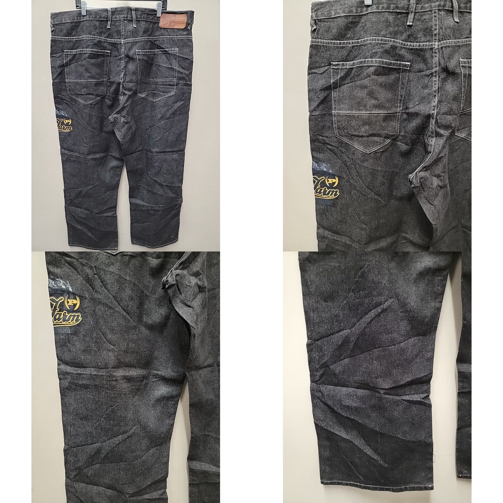 Vintage VINTAGE Black Phat Farm Denim Jeans Mens Wide-Leg 44x32 Cotton Blend 46x32 Inseam 32in Regular Computer-? Size US 44 / EU 60 - 8 Thumbnail