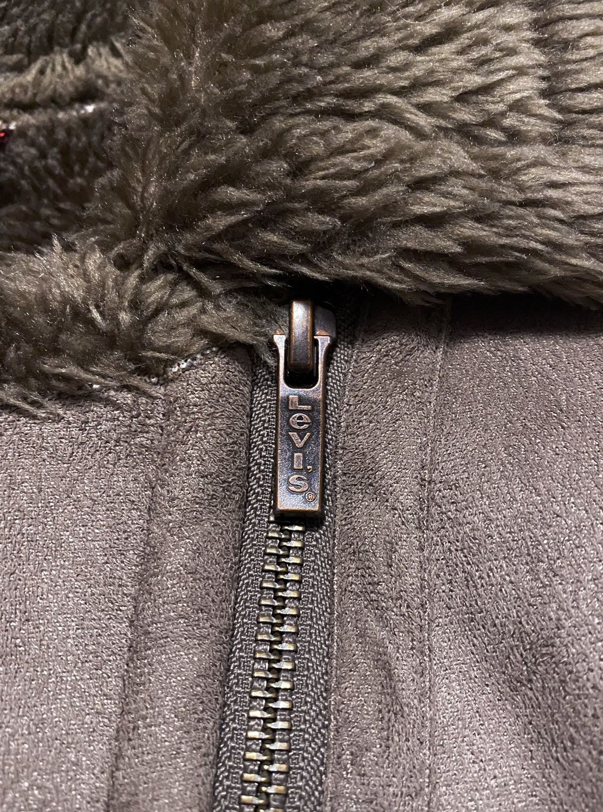 Levi's BigLogo Embroidery Faux Fur Shearling Coat Asymmetric Jacket Size S / US 4 / IT 40 - 14 Thumbnail