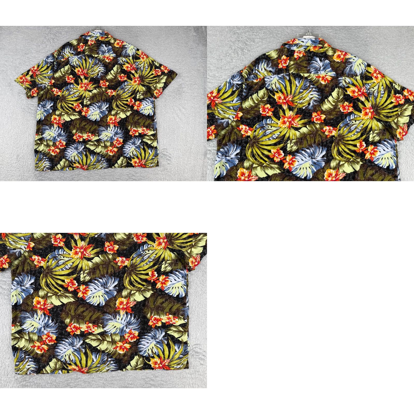 George George Button-Up Shirt Mens 2XL Green Floral Palm Leaf Print Hawaiian Rayon Size US XXL / EU 58 / 5 - 9 Thumbnail