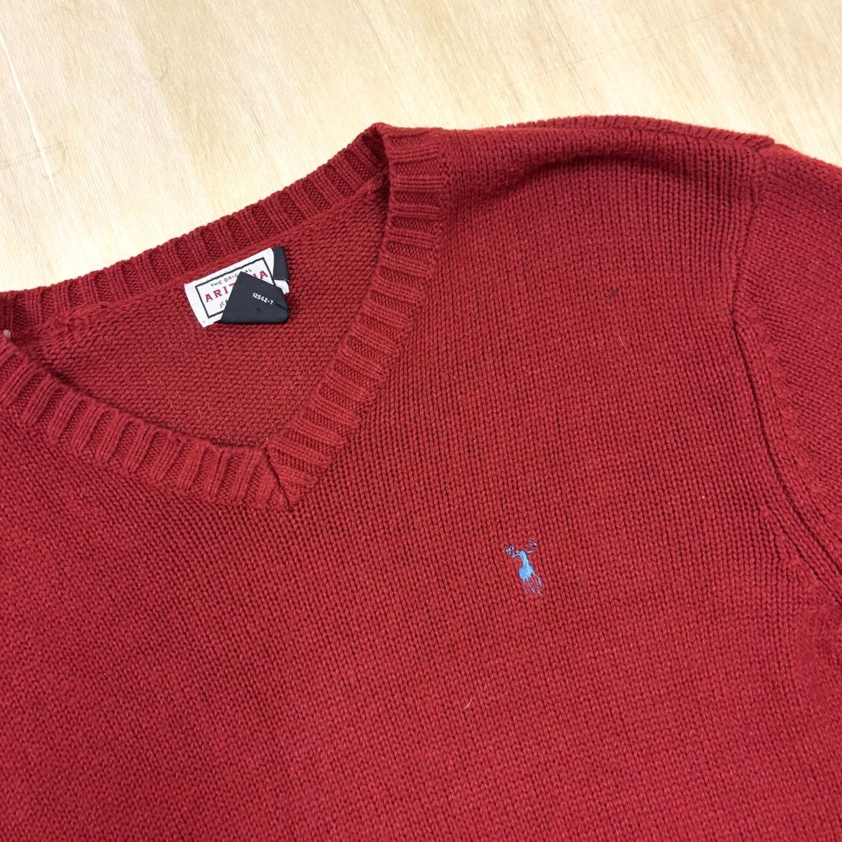 Vintage Y2K Arizona Jean Company Sweater Mens Medium Red V Neck Acrylic Knit Pullover Size US M / EU 48-50 / 2 - 2 Thumbnail