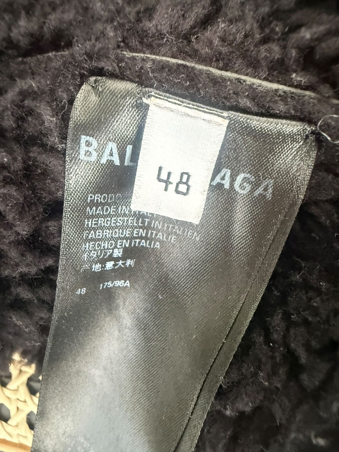 Balenciaga Balenciaga Black Logo Shearling Jacket Size US M / EU 48-50 / 2 - 5 Thumbnail