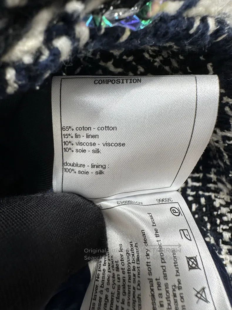 Chanel Chanel Waterfall Series Dark Blue Plaid Short-sleeved Jack Size XXS / US 00 / IT 34 - 5 Thumbnail