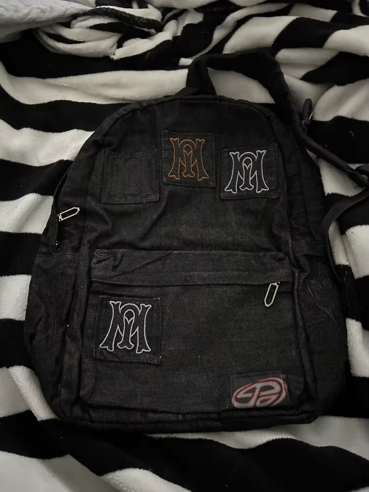 Japanese Brand Denim Backpack Streetwear Embroidery Letter Size ONE SIZE - 5 Thumbnail