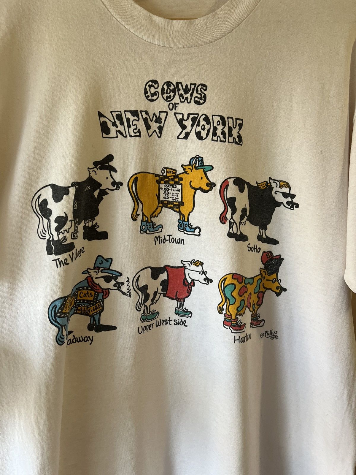 Fruit Of The Loom Vintage 90s Cows Of New York Tee Shirt Size US XL / EU 56 / 4 - 6 Thumbnail