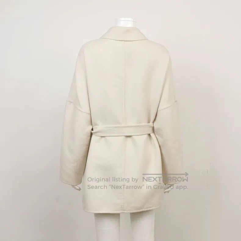 Hermes Hermes Cashmere solid color belted turn-down collar coat Size XS / US 0-2 / IT 36-38 - 2 Thumbnail