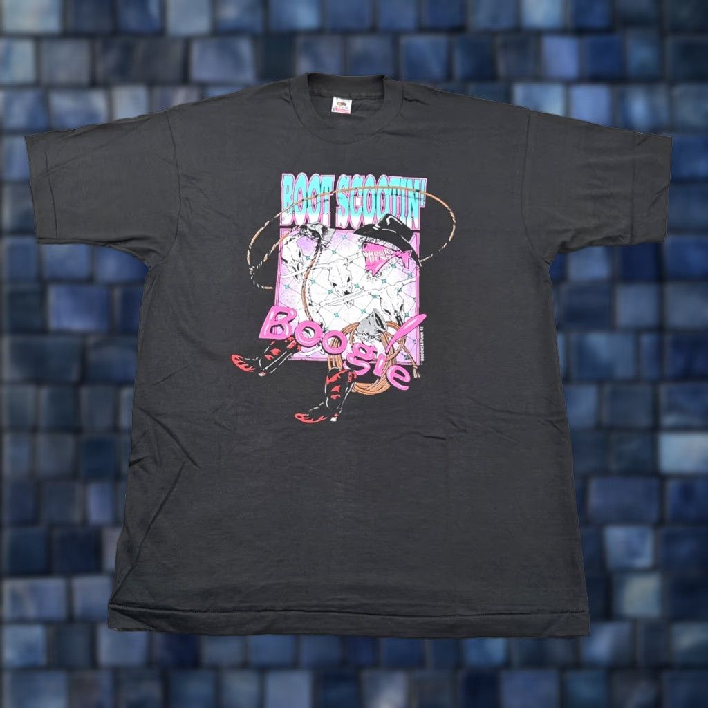 Fruit Of The Loom VTG Brooks & Dunn Boot Scootin Boogie Shirt XL Black Cotton Short Sleeve Crew Neck Men T-Shirt Double-Sided Band Graphic Print United States Size US XL / EU 56 / 4 - 1 Thumbnail
