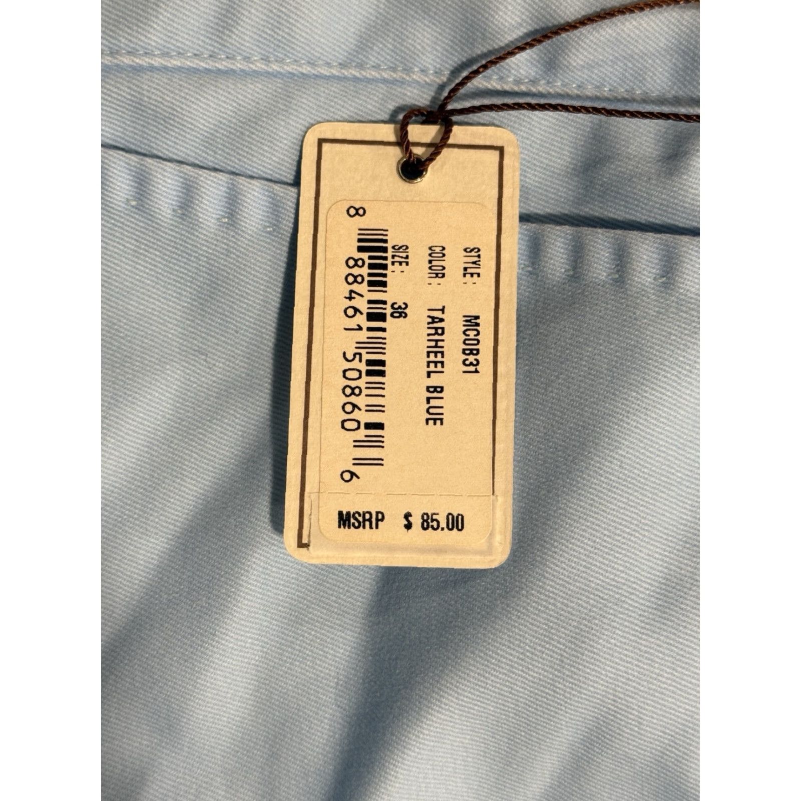 Peter Millar PETER MILLAR Men's Chino Shorts 36 Tarheel Blue Solid Regular Fit Flat Front Size US 36 / EU 52 - 5 Thumbnail