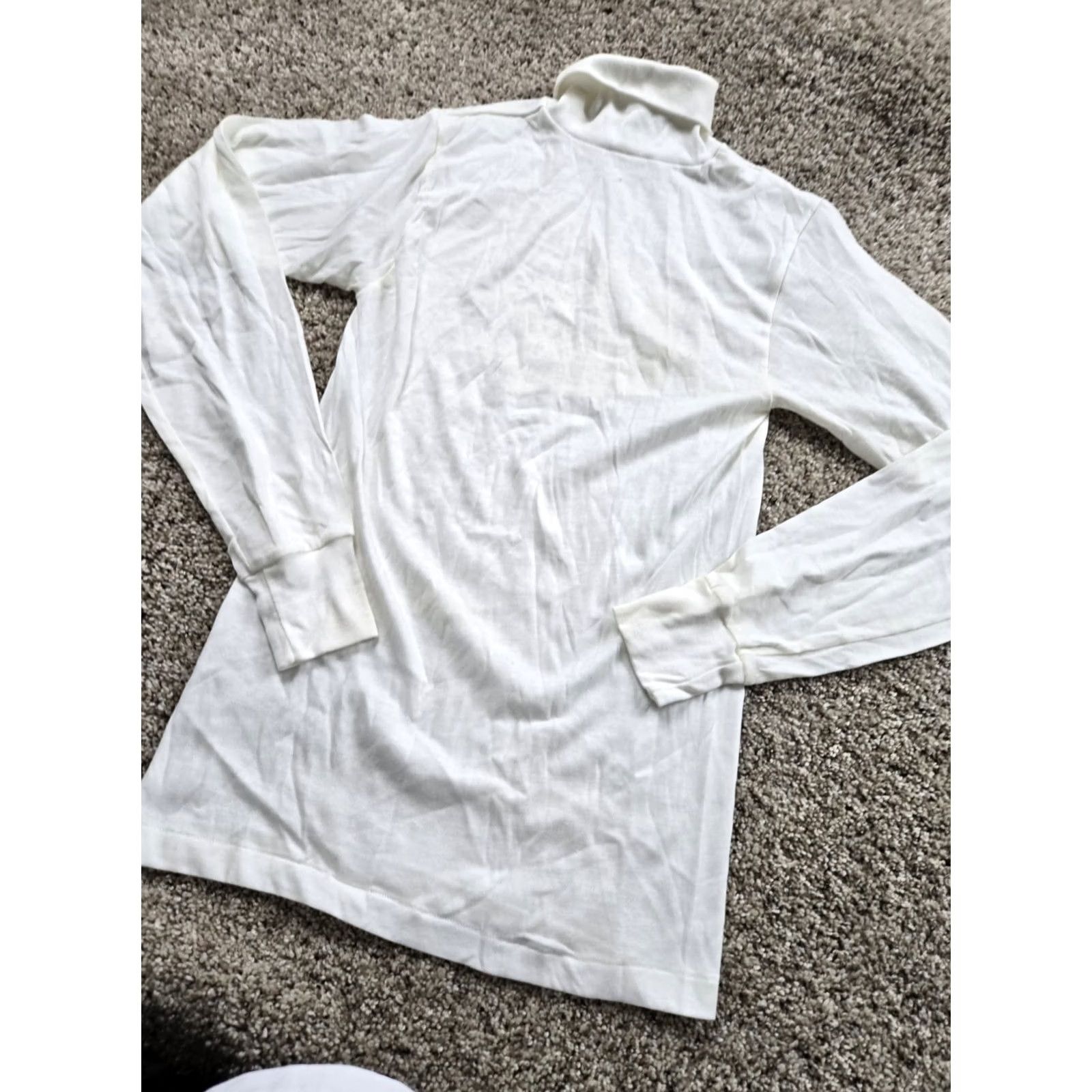 Jockey VINTAGE Jockey Life Alpine Shirt Mens Small White Turtleneck Long Sleeve USA 70s Size US S / EU 44-46 / 1 - 2 Thumbnail
