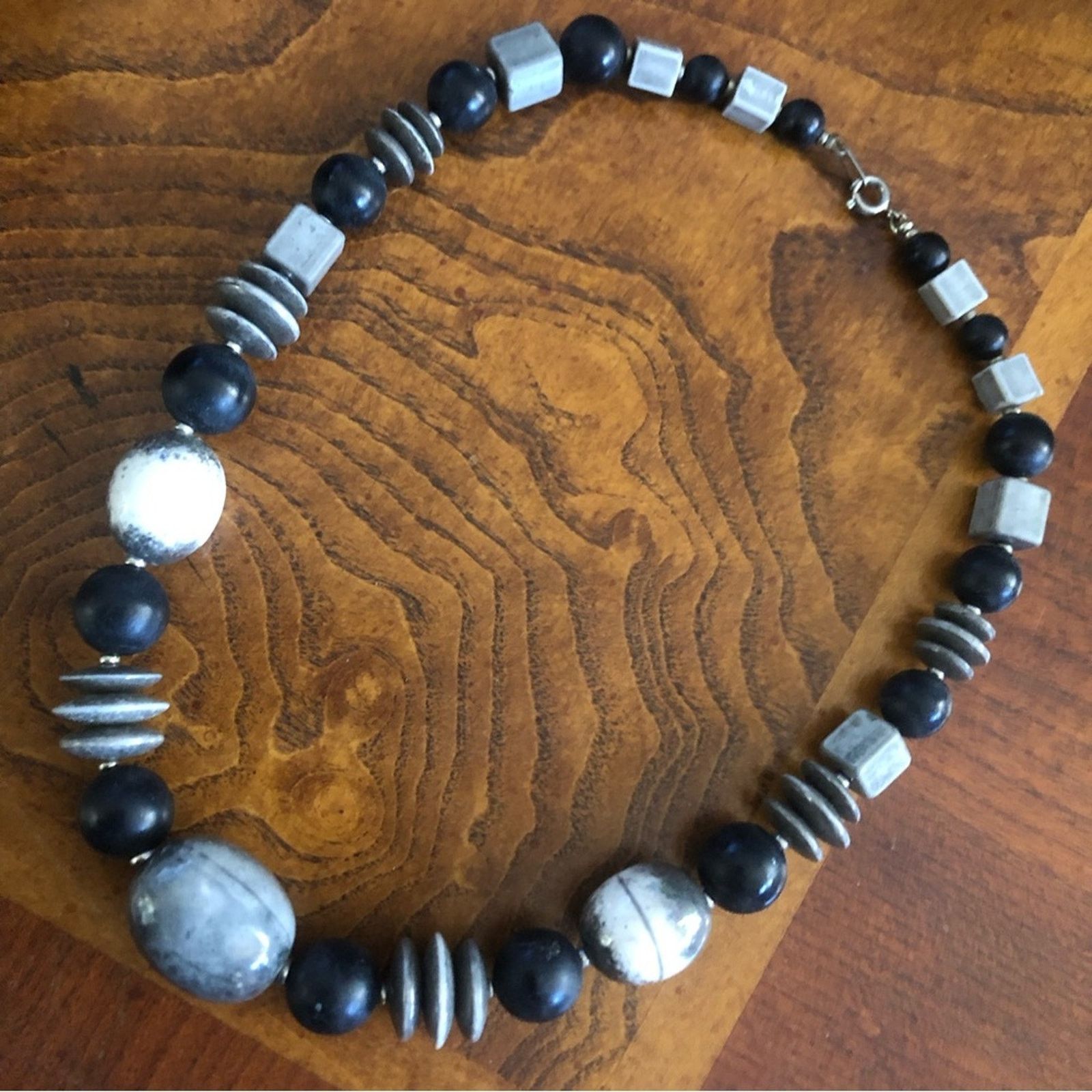 Vintage Vintage 80s gray ceramic bead necklace Size ONE SIZE - 7 Thumbnail