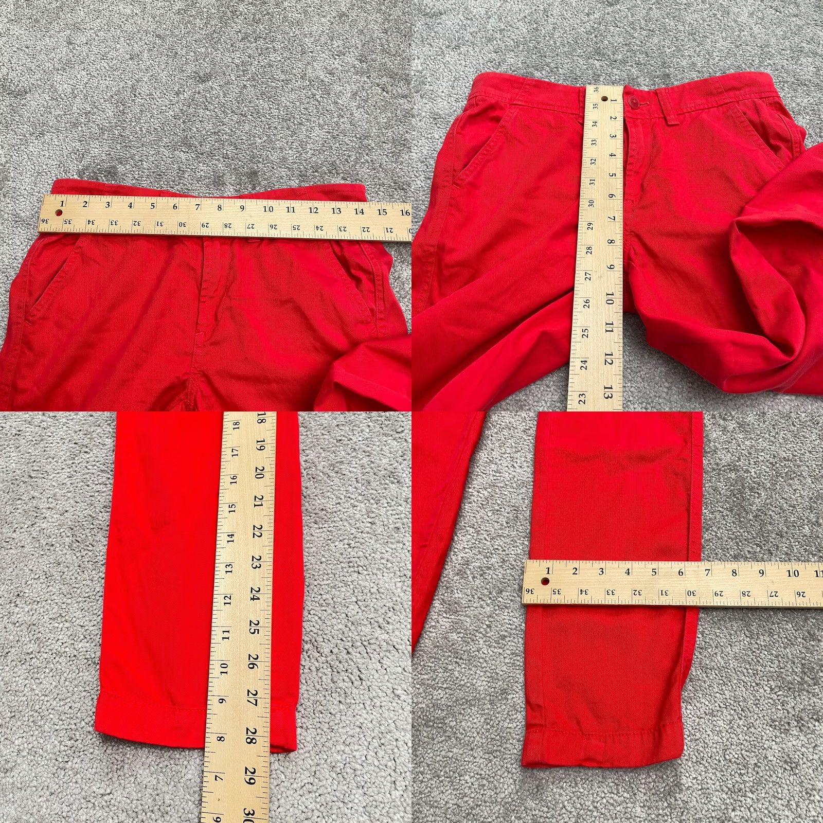 J.Crew J.CREW Chino Pants Womens 00 Solid Red Mid Rise Cotton Casual Classic Work 28x28 Size 24" / US 00 / IT 34 - 8 Thumbnail