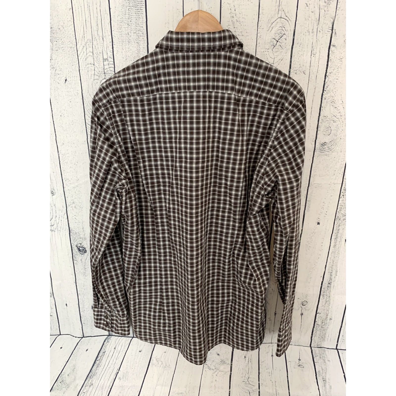 Hugo Boss HUGO BOSS Shirt Button-Up Long Sleeve Plaid Brown Large Regular Mens L Size US L / EU 52-54 / 3 - 3 Thumbnail