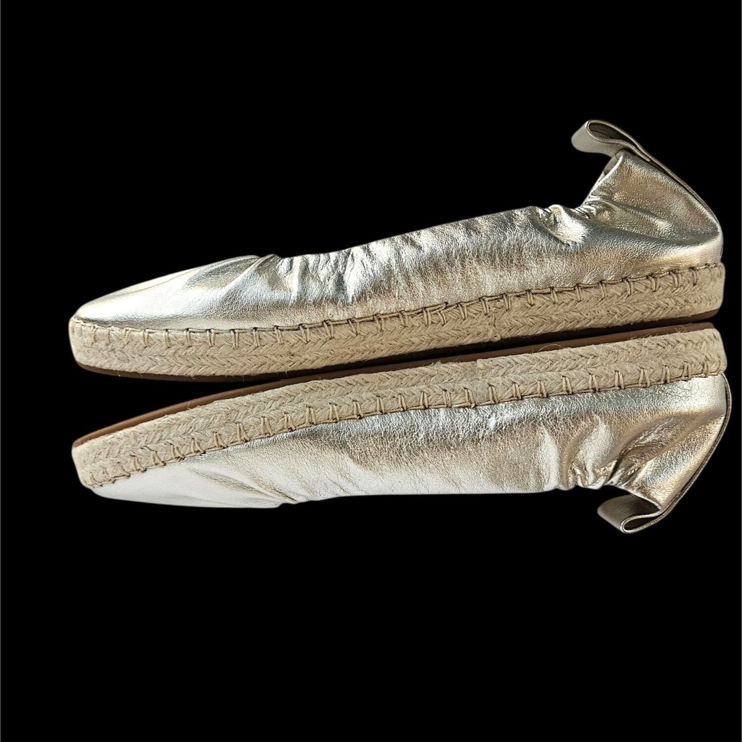 Cole Haan Cole Haan Platinum Gold Leather Espadrille Flats Size 9B Gra Size US 9 / IT 39 - 8 Thumbnail