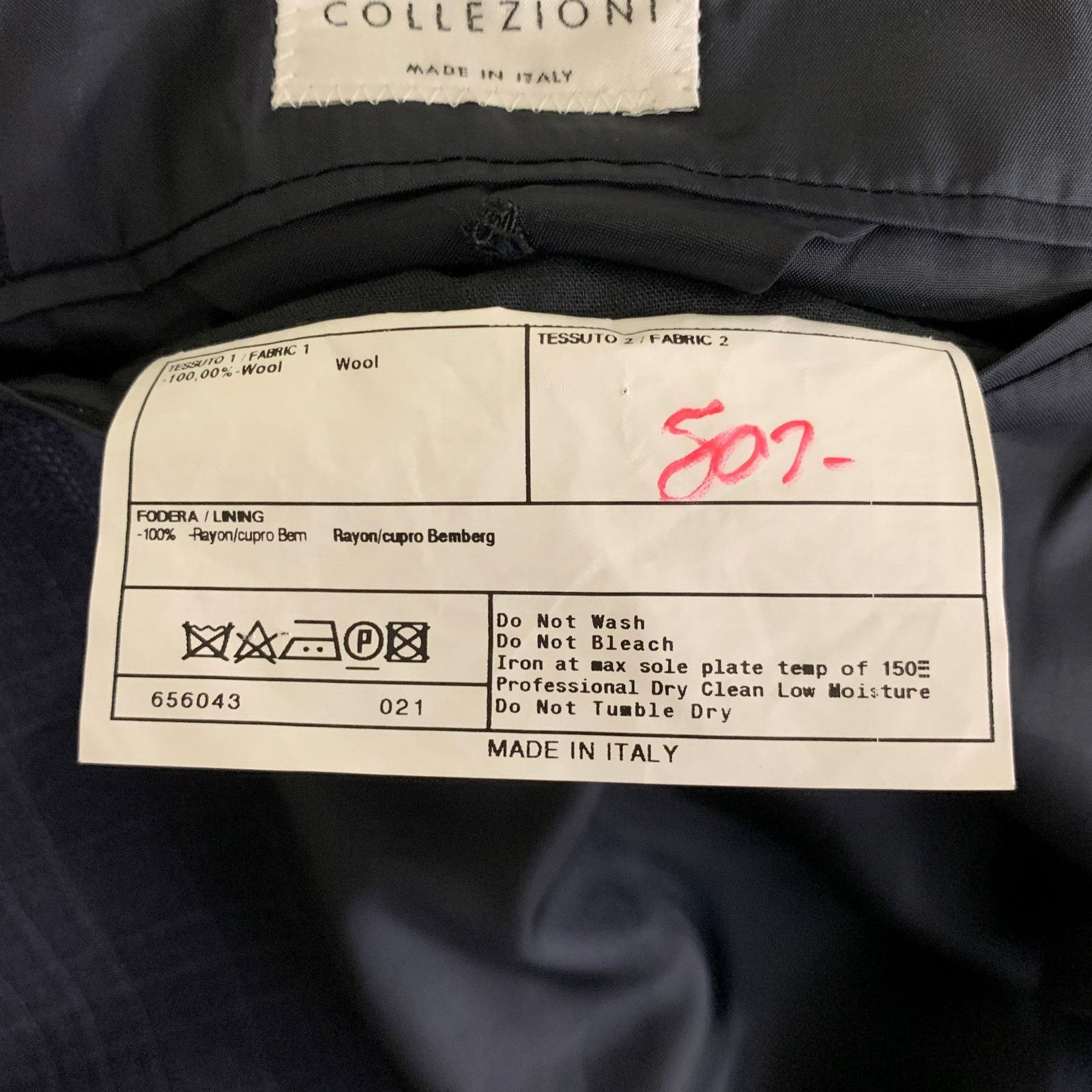 Armani Collezioni ARMANI COLLEZIONI 44 Navy Plaid Wool Notch Lapel Sport Coat Size 44R - 6 Thumbnail