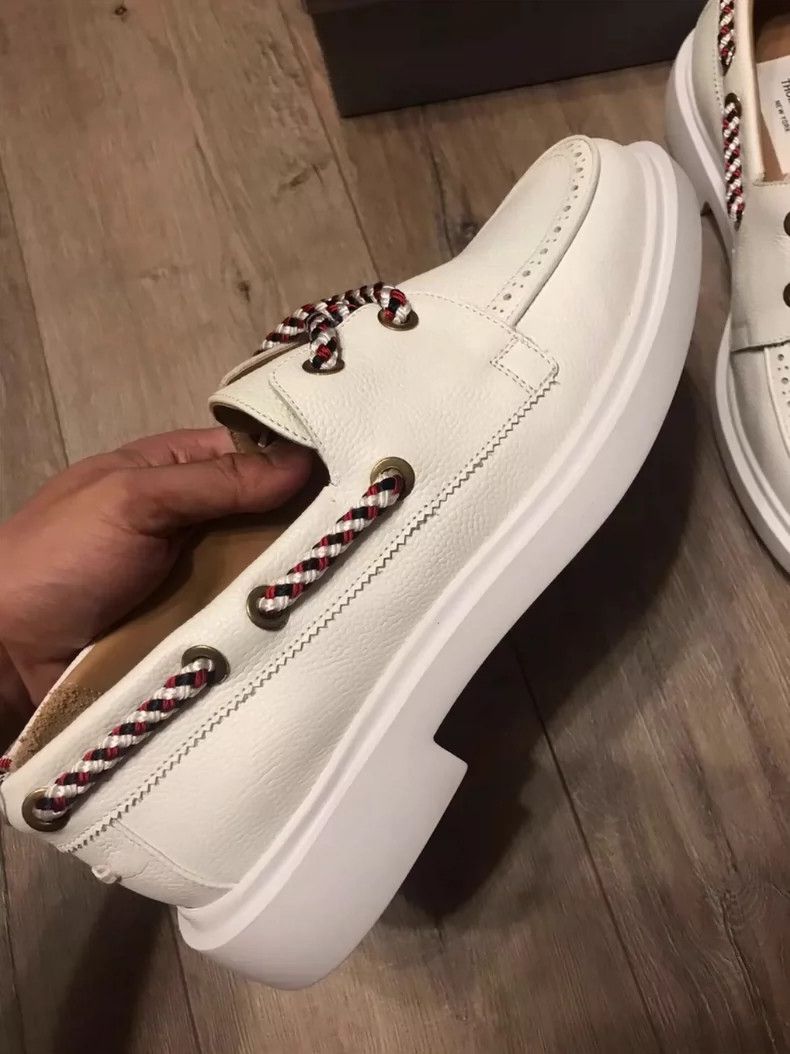 Thom Browne Thom Browne White full leather boat shoes Size US 7 / EU 40 - 4 Thumbnail