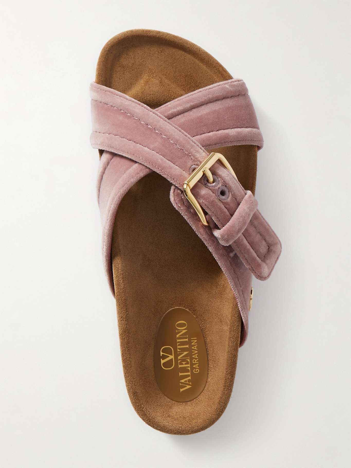 Valentino oc11z0825 Buckled Velvet Slides in Blush Pink Size US 8.5 / IT 38.5 - 5 Thumbnail