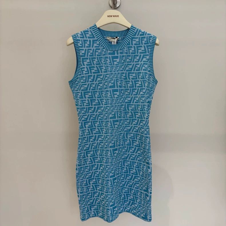 Fendi Fendi Logo Print Sleeveless Dress - dmc Size XS / US 0-2 / IT 36-38 - 1 Thumbnail