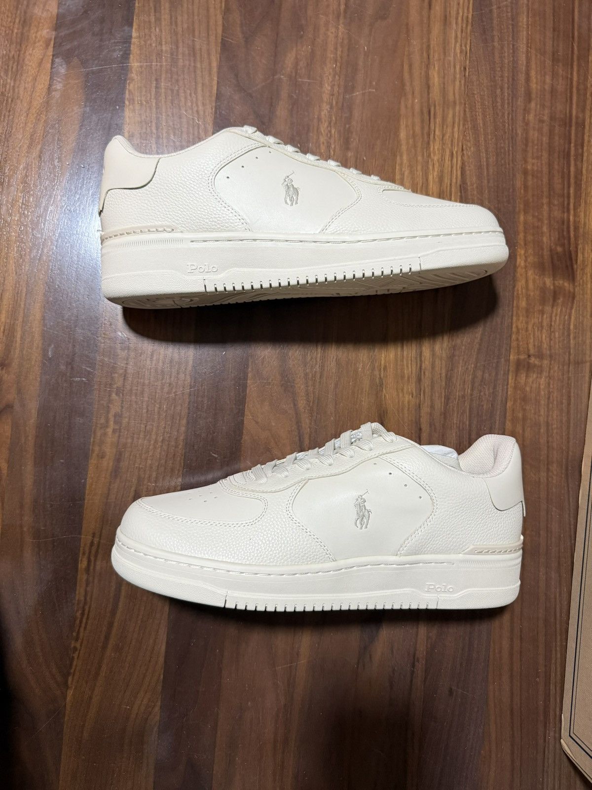Polo Ralph Lauren Polo Ralph Lauren Masters Court Leather Sneaker in Ecru Size US 11 / EU 44 - 2 Thumbnail