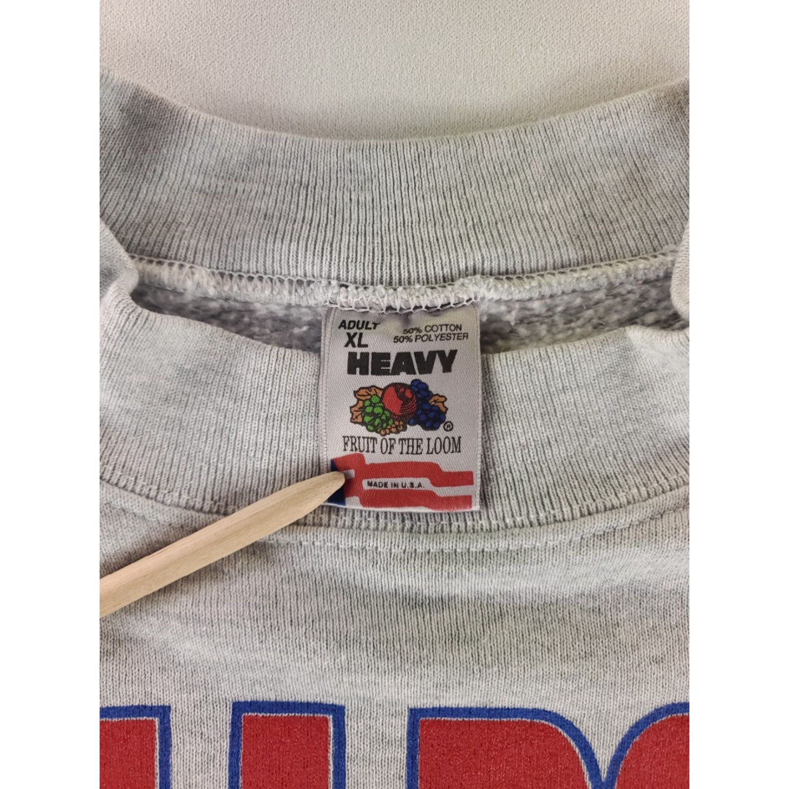 Fruit Of The Loom VINTAGE Fruit of the Loom Heavy VTG 90s Sweatshirt Gray Bulldogs Made USA Mens XL Size US XL / EU 56 / 4 - 3 Thumbnail