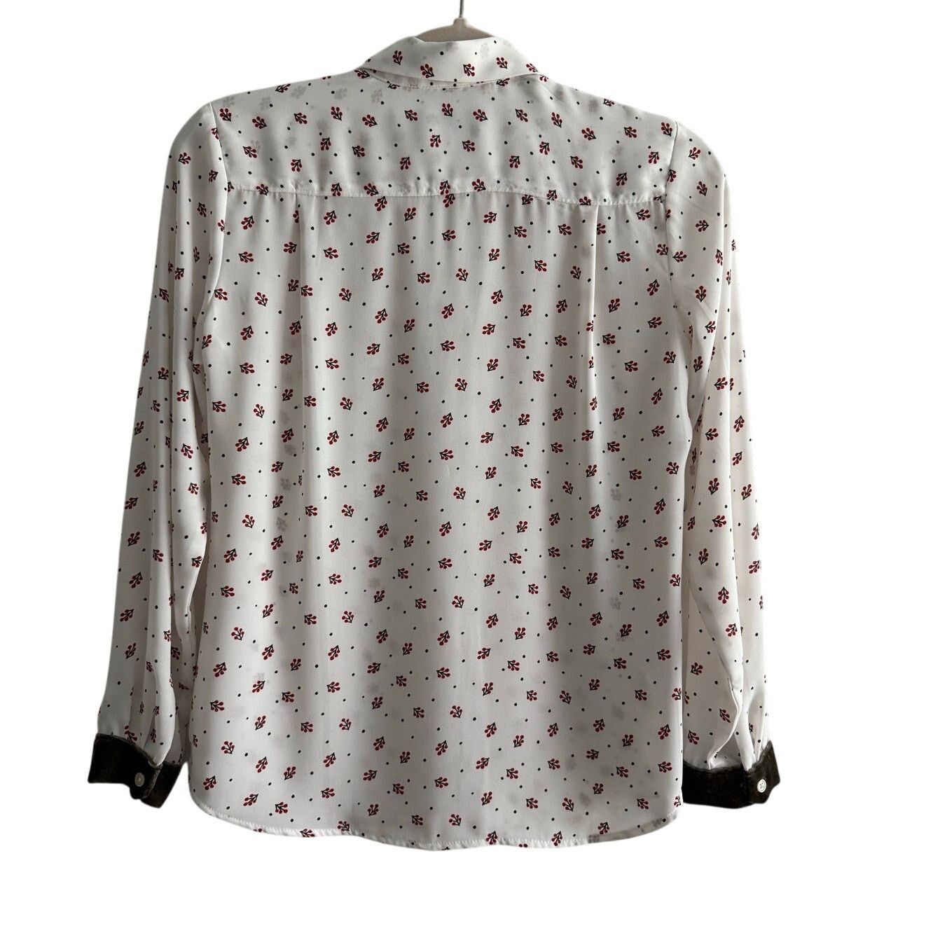 Loft Loft White Floral Button-Down Blouse - Size XSP Size XS / US 0-2 / IT 36-38 - 3 Thumbnail