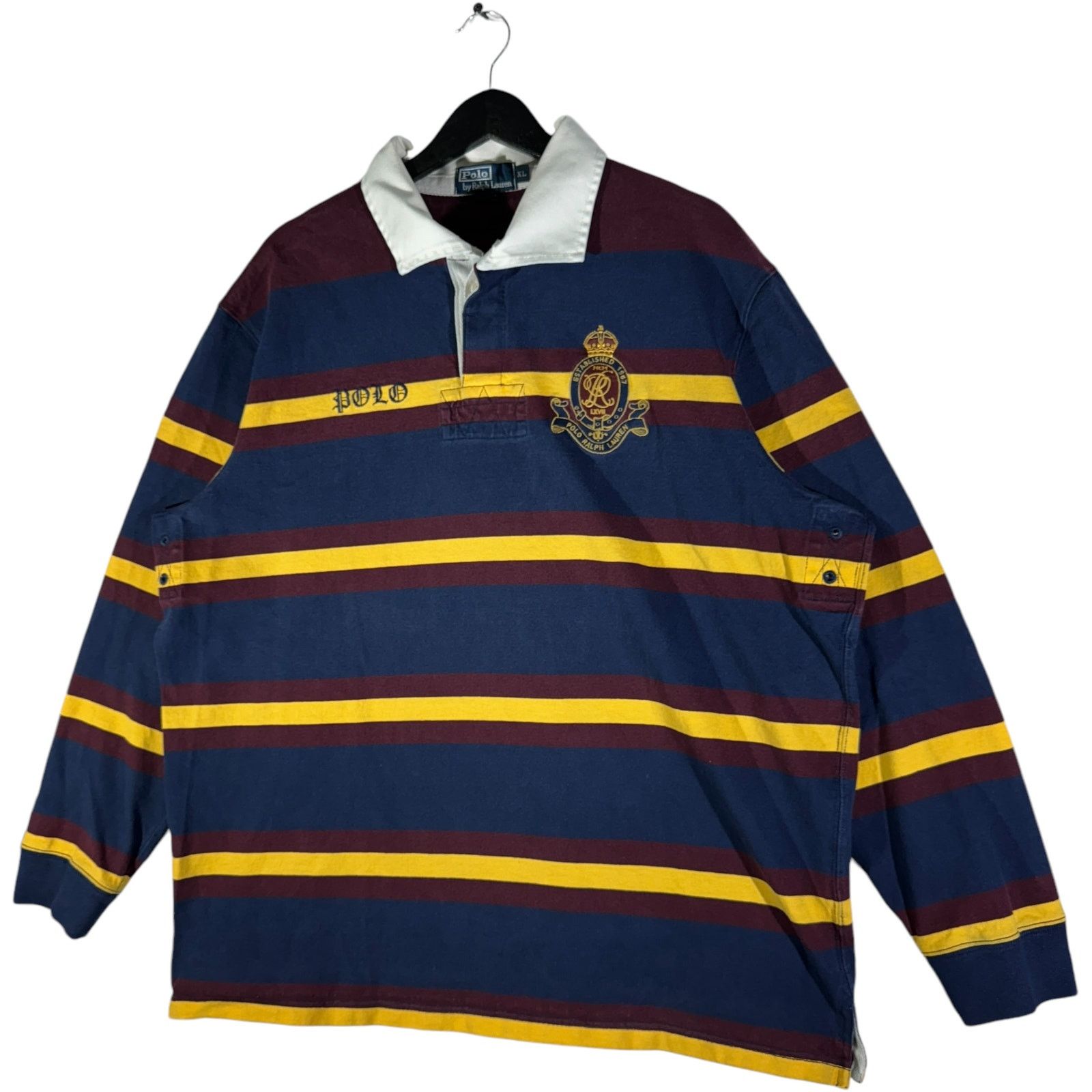 Polo Ralph Lauren Vintage Polo Ralph Lauren Striped Long Sleeve Rugby Size US XL / EU 56 / 4 - 3 Thumbnail