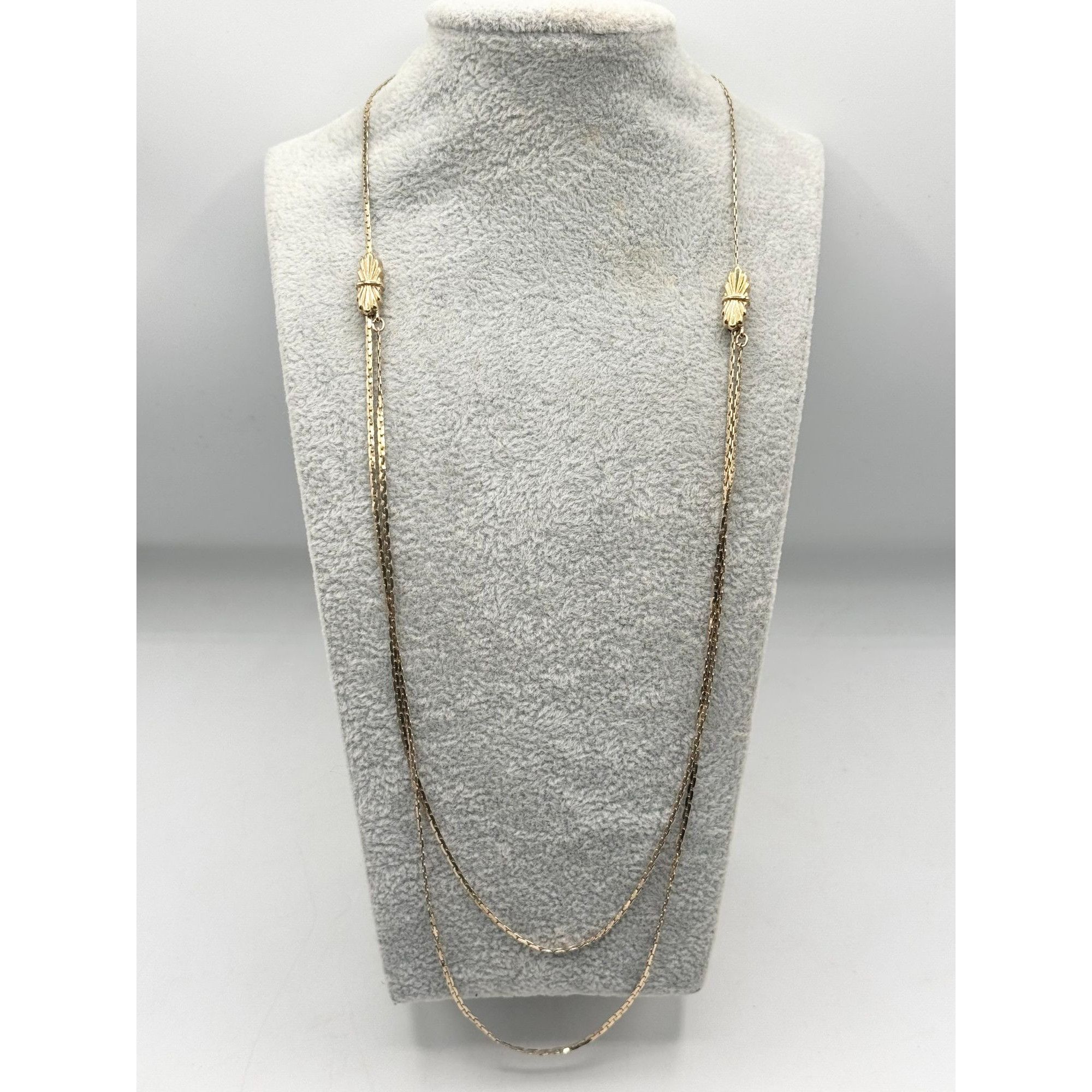 Vintage Vintage gold tone adjustable double chain necklace Size ONE SIZE - 1 Thumbnail