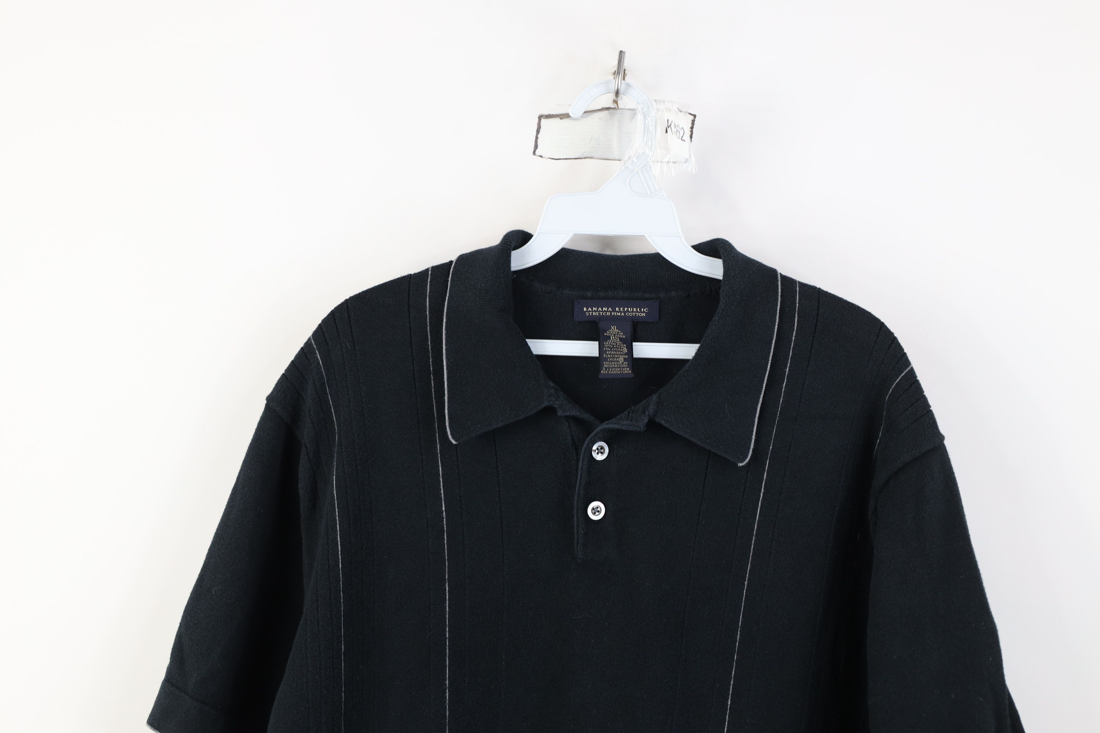 Banana Republic Vintage Banana Republic Ribbed Knit Pullover Polo Shirt Size US XL / EU 56 / 4 - 2 Thumbnail